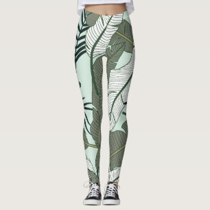 Tropische Blätter: Nahtloses Naturmuster. Leggings