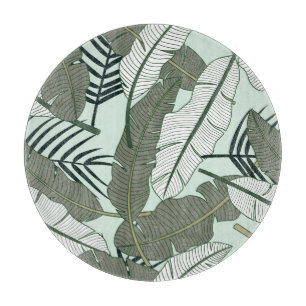 Tropische Blätter: Nahtloses Naturmuster. Schneidebrett