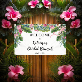 Tropische Blätter | Pink Floral Bridal Brunch Banner