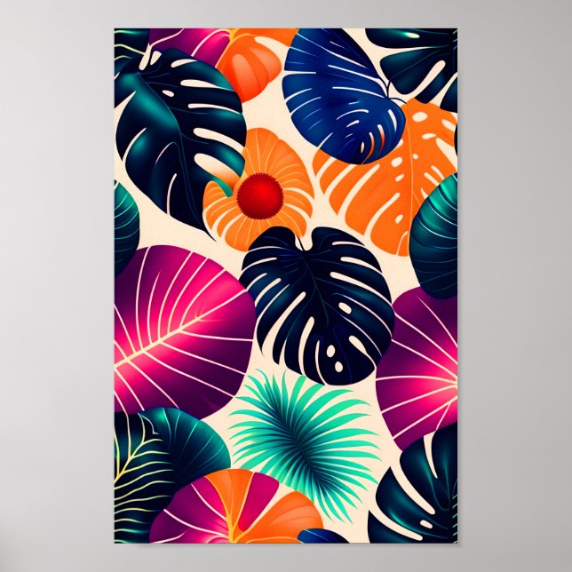 Tropische Blätter Poster (Vorne)