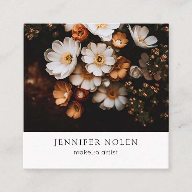 Tropische Blätter Quadratische Visitenkarte (Vorderseite)