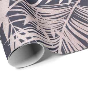 Tropische Blätter Rose Gold Imitate Folie Umschlag Geschenkpapier