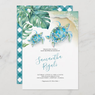 Tropische Blätter Sea Turtle Boy Baby Dusche