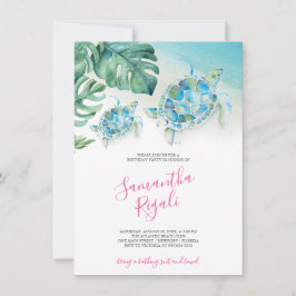 Tropische Blätter Sea Turtle Geburtstagsparty