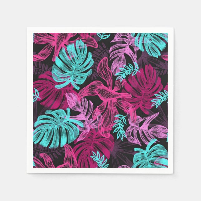 Tropische Blätter Serviette (Vorderseite)