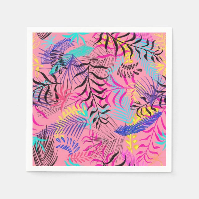 Tropische Blätter Serviette (Vorderseite)