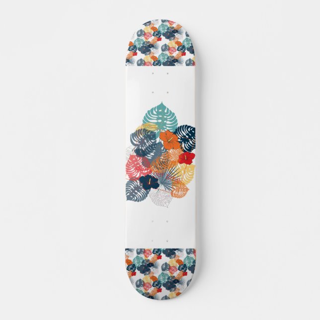 Tropische Blätter Skateboard (Vorne)