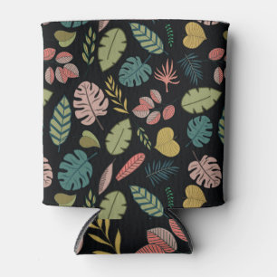 Tropische Blätter: Sommer Vintage Blüten Dosenkühler