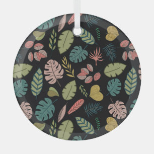 Tropische Blätter: Sommer Vintage Blüten Ornament Aus Glas