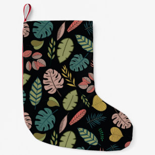 Tropische Blätter: Sommerliche Vintage-Blumen Kleiner Weihnachtsstrumpf