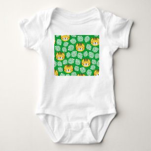 Tropische Blätter Tiger Kid Muster Baby Strampler
