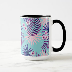 Tropische Blätter und Blume 2 Tasse