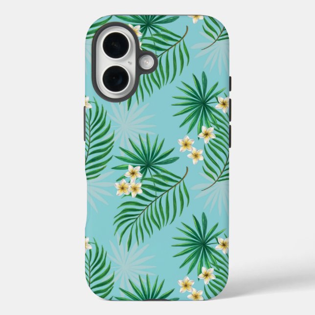Tropische Blätter und Blume Case-Mate iPhone Hülle (Rückseite)