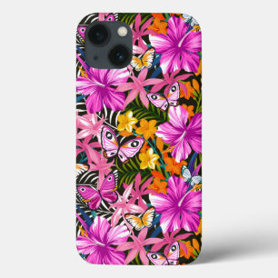 Tropische Blätter und Blume Case-Mate iPhone Hülle