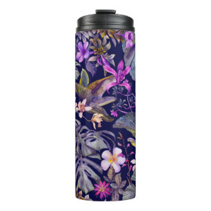 Tropische Blätter und Blume, handgezeichnet von W Thermosbecher