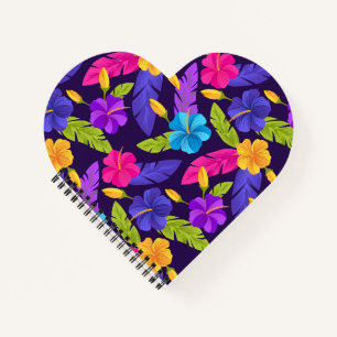 Tropische Blätter und Blume Muster-23857 Notizbuch