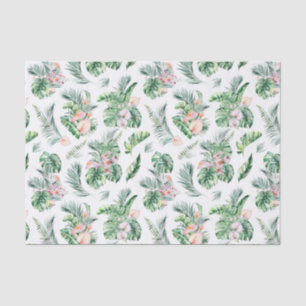 Tropische Blätter und Blumen Botanisch Seidenpapier