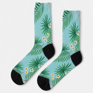 Tropische Blätter und Blumen Socken