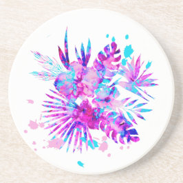 Tropische Blätter und Blüten Getränkeuntersetzer