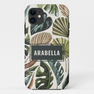 Tropische Blätter und botanische personalisierte B Case-Mate iPhone Hülle