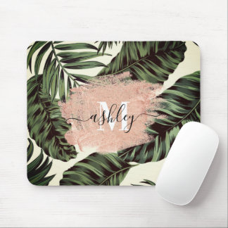 Tropische Blätter und Glitzer Mousepad