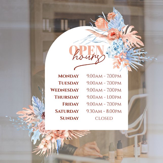 Tropische Blätter und offene Bogenfenster Fensteraufkleber (Von Creator hochgeladen)