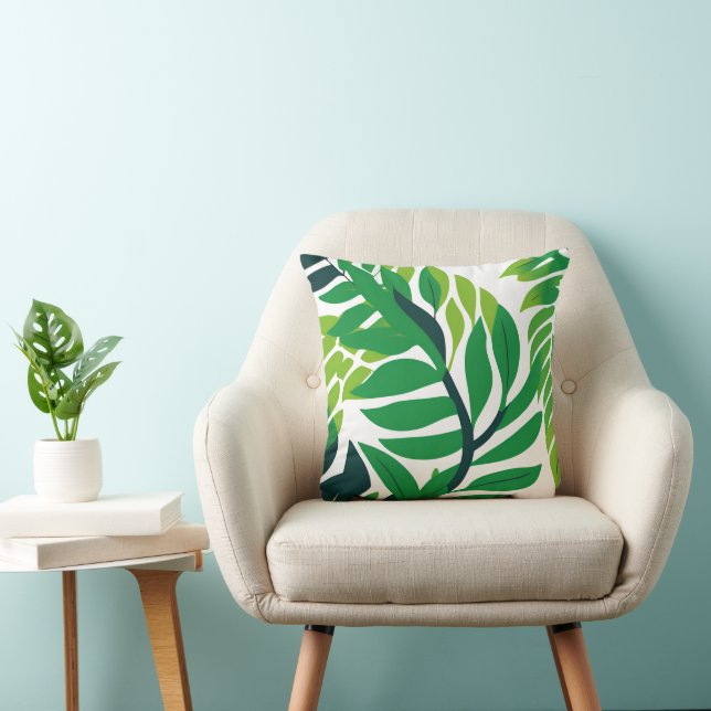 Tropische Blätter und Pflanze Kissen (Stuhl )