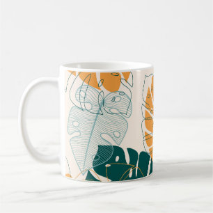 Tropische Blätter: Vintages Jungle-Siegel Kaffeetasse