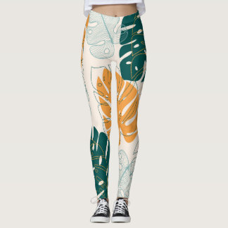 Tropische Blätter: Vintages Jungle-Siegel Leggings