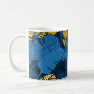 Tropische Blätter von Hand: Nahtlos Kaffeetasse