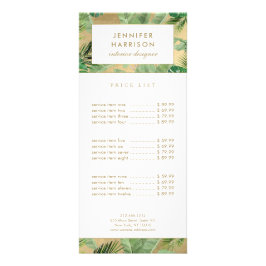 Tropische Blätter Wasserfarbe Muster auf Imitaten  Werbekarte