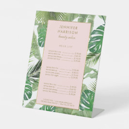 Tropische Blätter Wasserfarbe Muster Schild