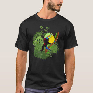 Tropische Blätter Zoo Bird Animal Exotic Toucan T-Shirt