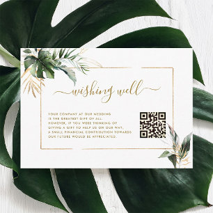 Tropische Blattgold mit QR-Code Begleitkarte