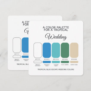 Tropische Blaue Hochzeit Farbpalette Karte