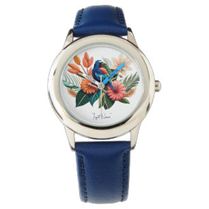 Tropische Bliss: Eine lebendige Fusion der Flora Armbanduhr