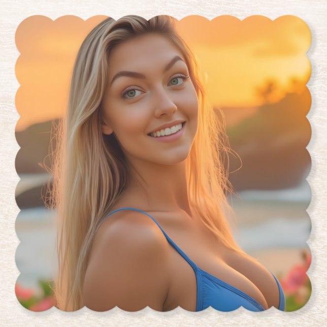 Tropische Bliss: Helenas Küstenkomplex Untersetzer (Vorderseite)