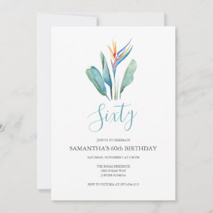 Tropische Blume 60. Geburtstag Einladung