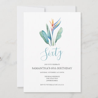 Tropische Blume 60. Geburtstag Einladung