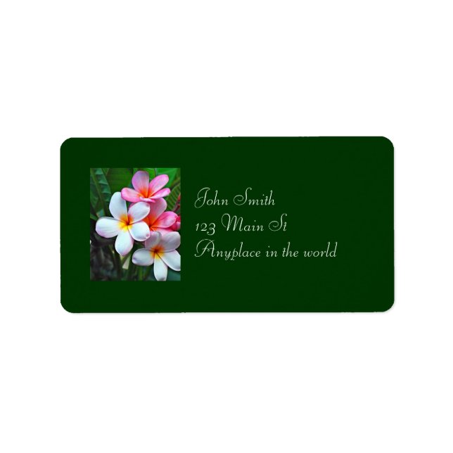 Tropische Blume Adressaufkleber (Vorne)
