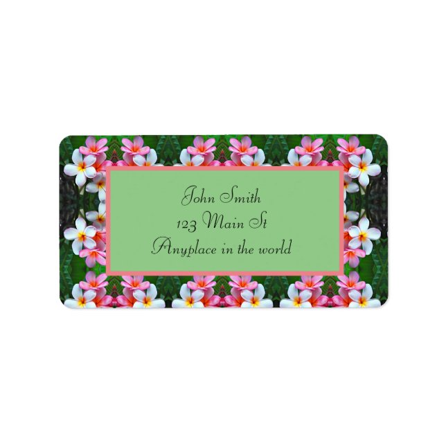 Tropische Blume Adressaufkleber (Vorne)