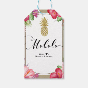 Tropische Blume Ananas Chic MAHALO ALOHA Geschenkanhänger