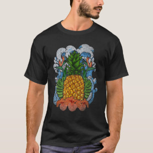 Tropische Blume Ananas Früchte Sommerananas T-Shirt