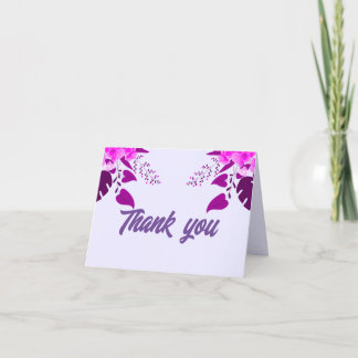 Tropische Blume auf violettem Hintergrund Dankeskarte