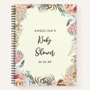 Tropische Blume Babydusche Geschenkliste Notizbuch