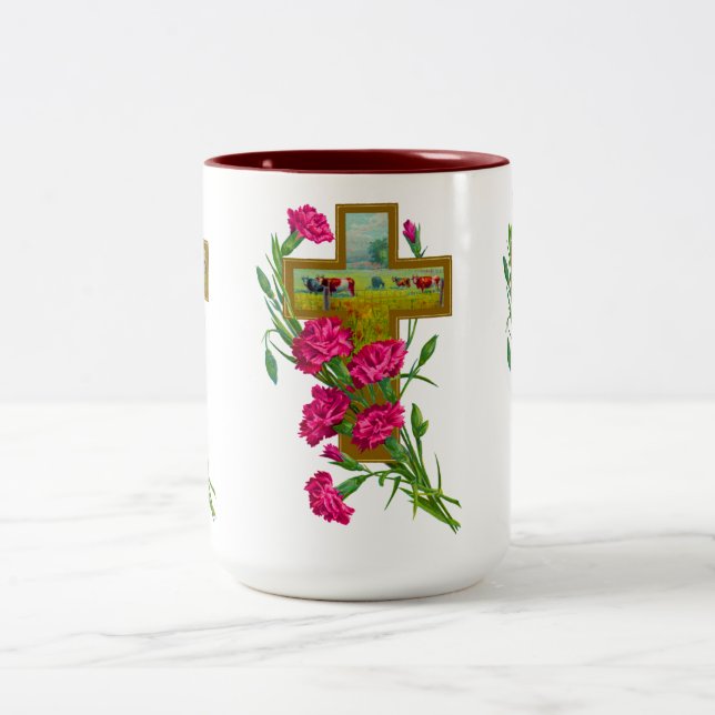 Tropische Blume Becher/Tasse 7 Zweifarbige Tasse (Mittel)
