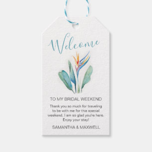 Tropische Blume Begrüßungsmarken Geschenkanhänger