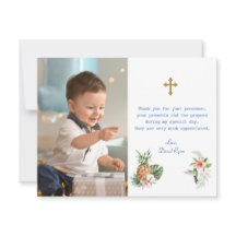 Tropische Blume Bird Foto Boy Cross Taufe