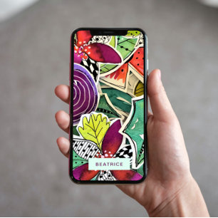 Tropische Blume Blätter Girly-Überdruck Case-Mate iPhone Hülle