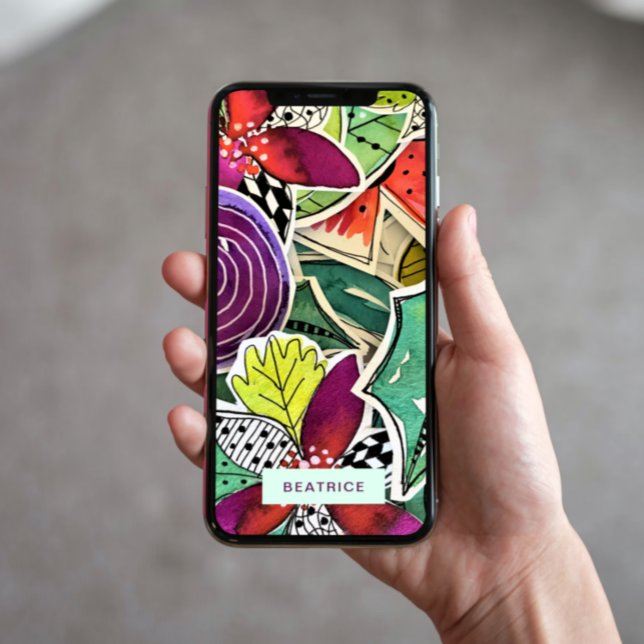 Tropische Blume Blätter Girly-Überdruck Case-Mate iPhone Hülle (Von Creator hochgeladen)